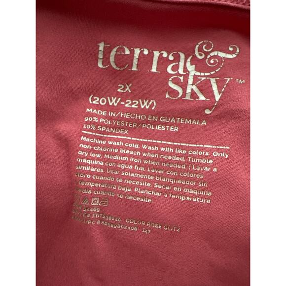 Plus Size Basics Womens 2X Cotton Tee Shirt Cami Bundle Pink Green Layering - Picture 5 of 13